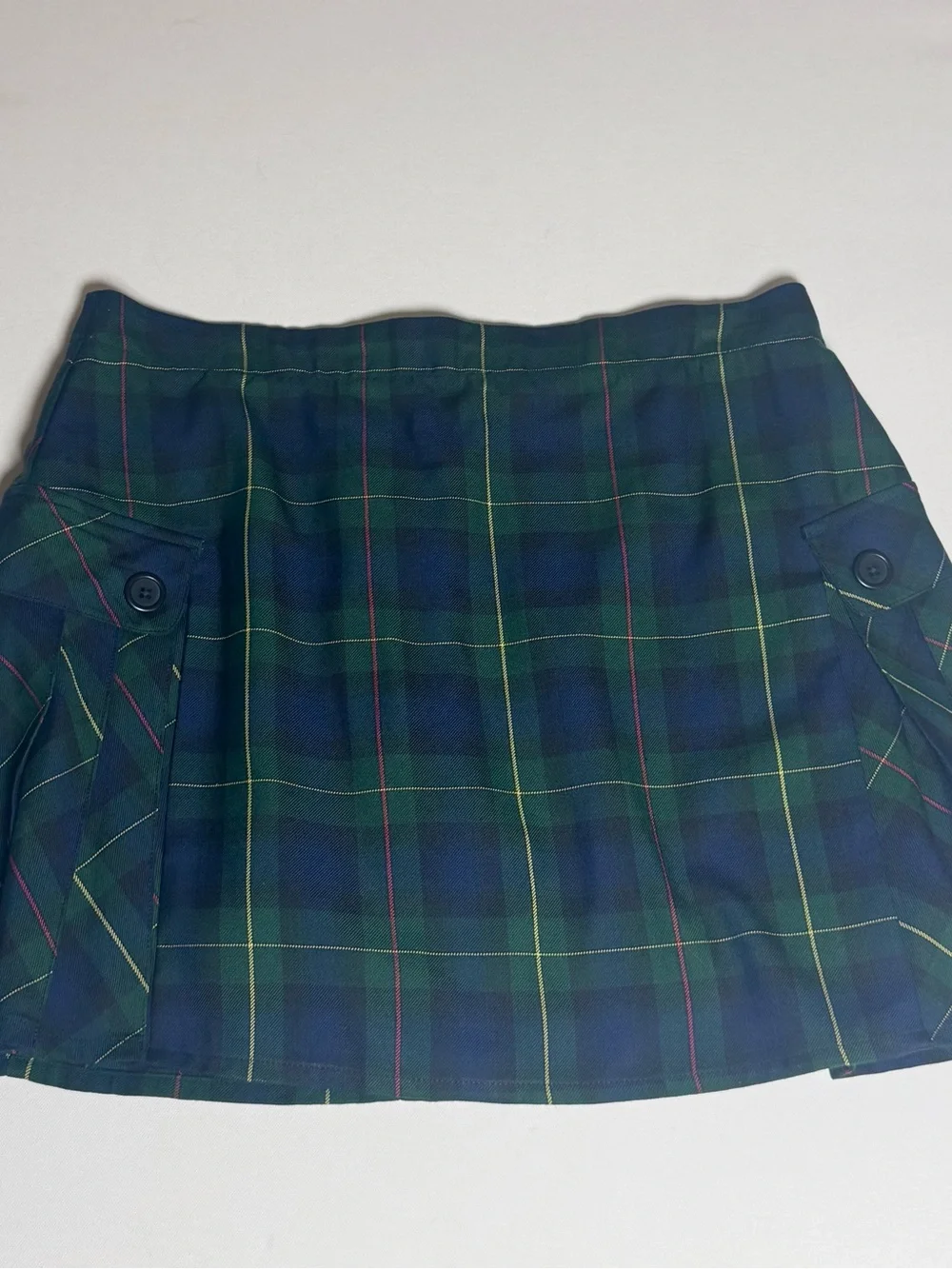 Lands’ End Plaid Skort‎ Size 16 | Green Blue Tartan Pleated Golf Tennis Preppy